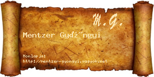 Mentzer Gyöngyi névjegykártya